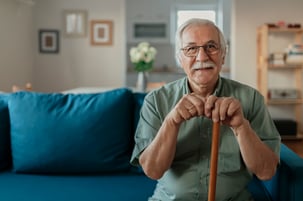 man with cane
