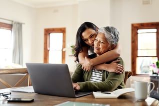 woman hugging grandmother